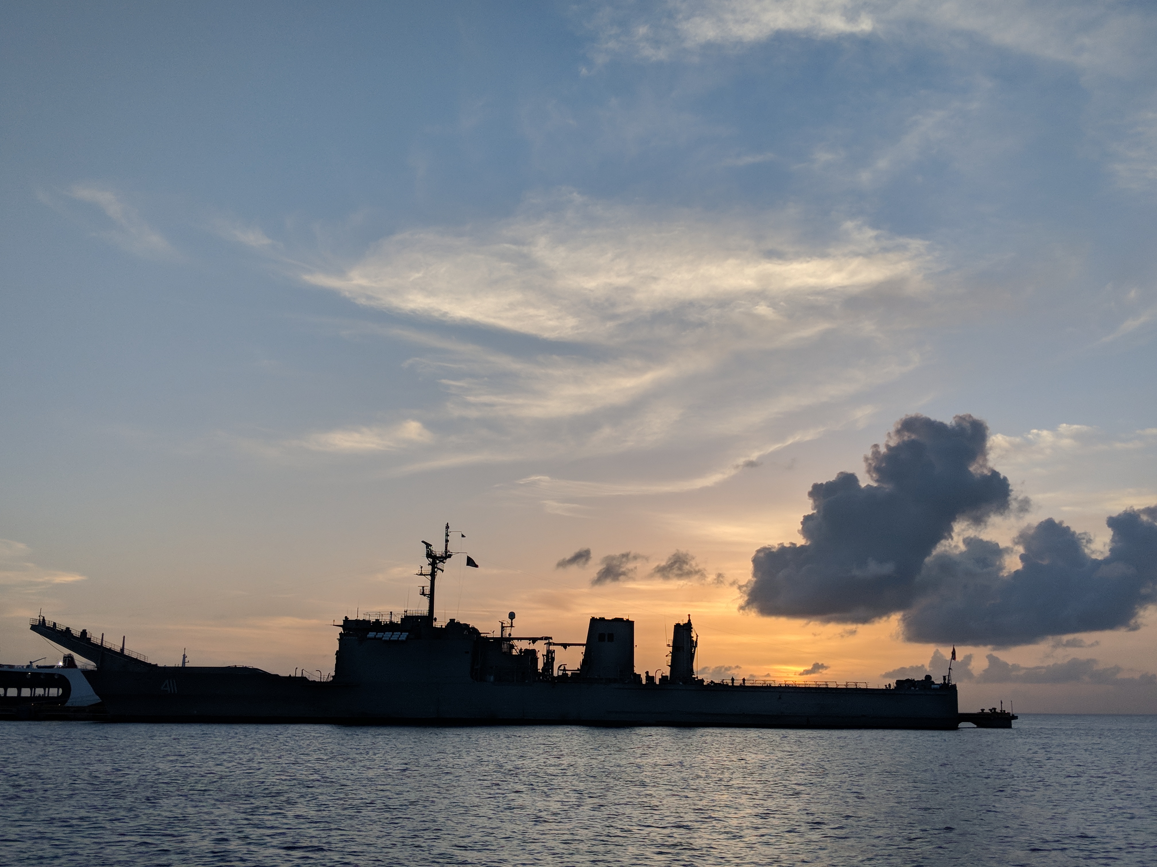 Tired Mexican Warship at Sunset