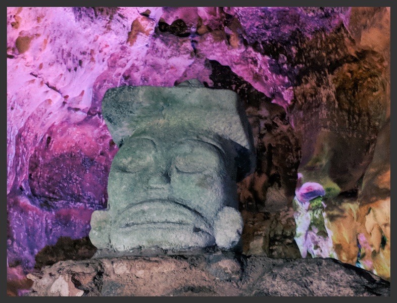 Human face stone inside the cave