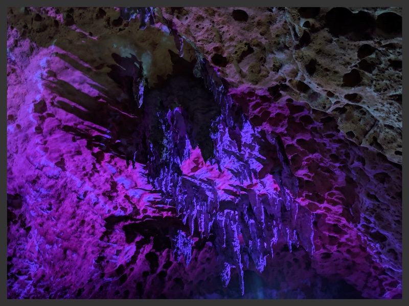 Cave view with light