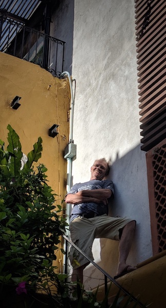 Neil at hotel in Merida