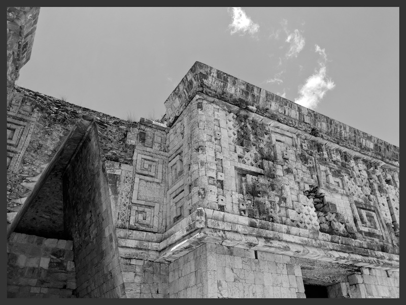 The view of ruins building in Uxmal	