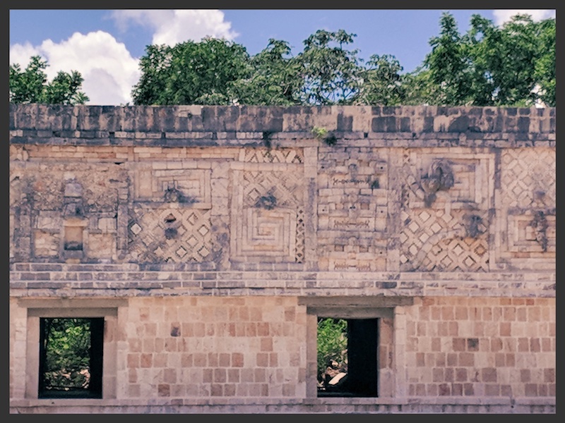 The decorated wall in Uxmal