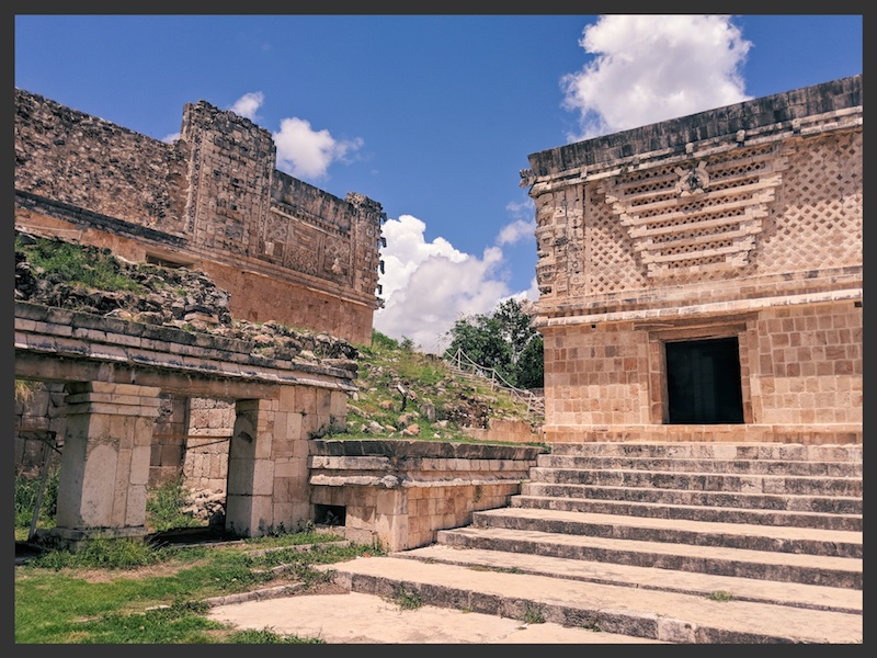 The side view of a temple in Uxmal