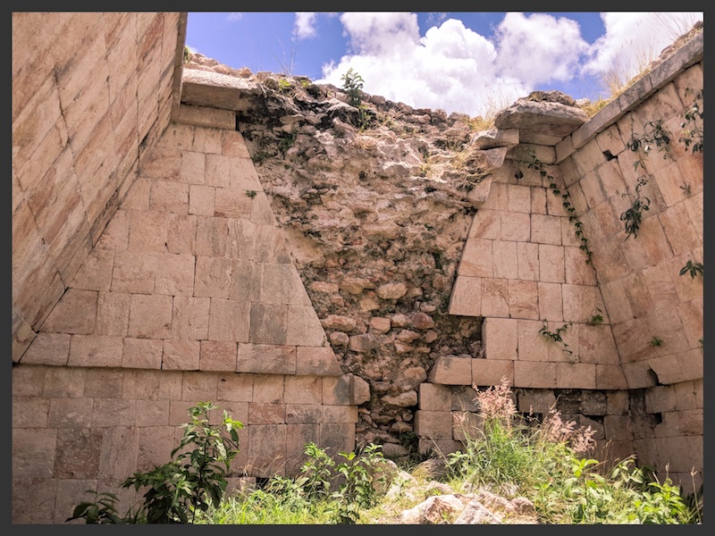 The ruin wall in Uxmal